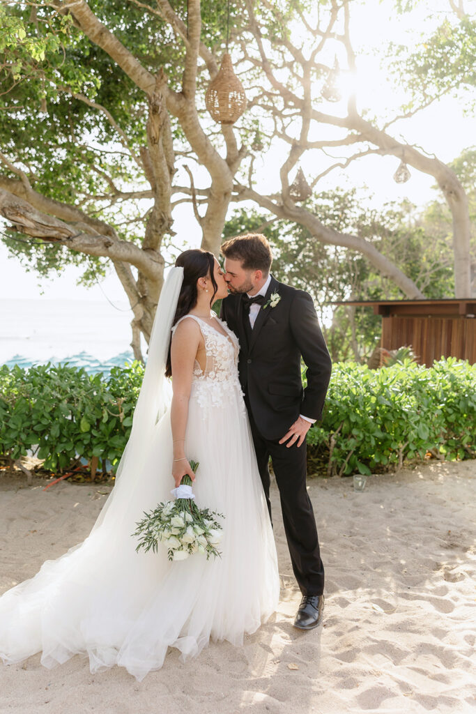 bride and groom photos during ceremony