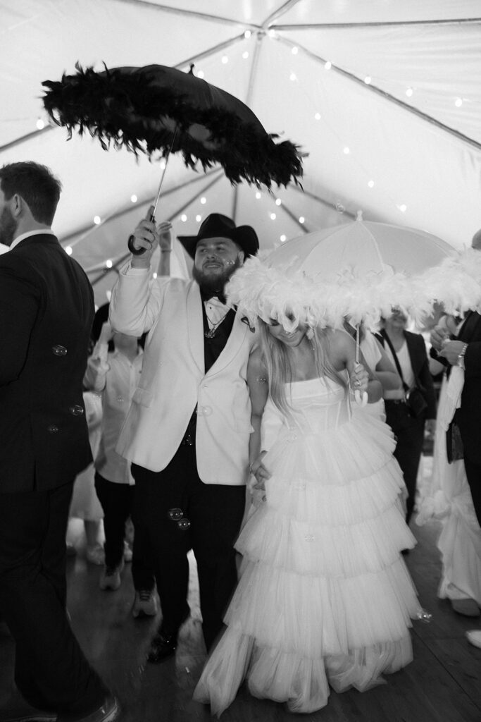 bride and groom at reception | A Dreamy Southern Charm Spanish Moss Wedding