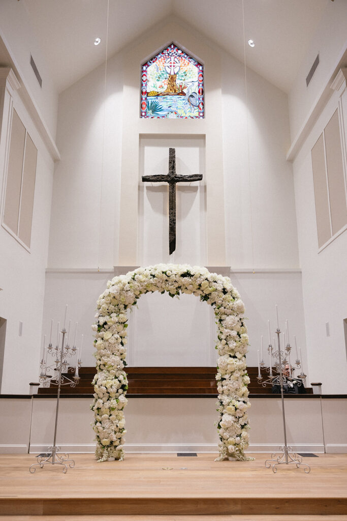 wedding ceremony from a spanish moss wedding