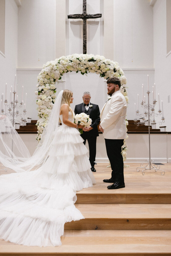 wedding ceremony photo from a spanish moss wedding