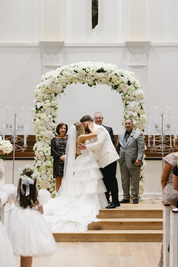 wedding ceremony from a spanish moss wedding