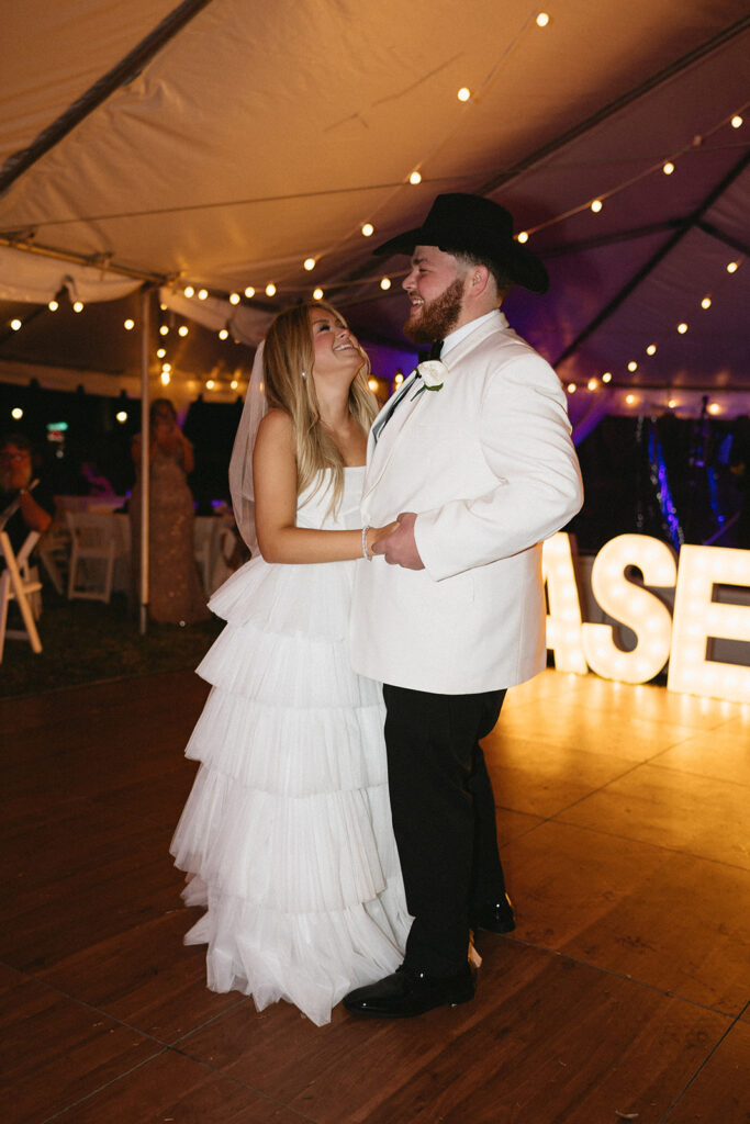 wedding reception details from a spanish moss wedding