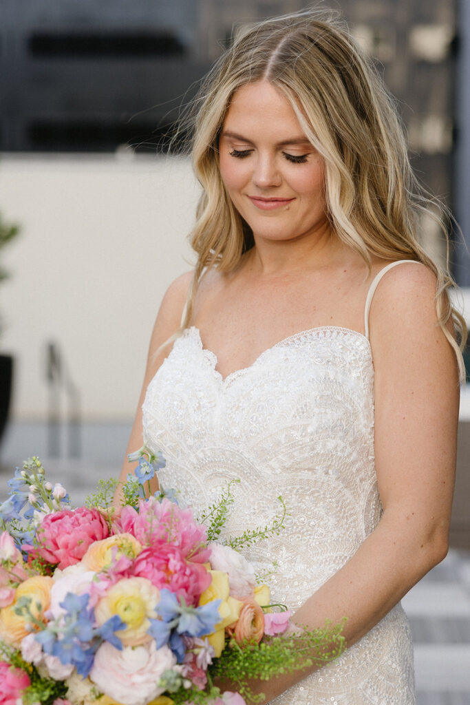 bride getting ready on her wedding day