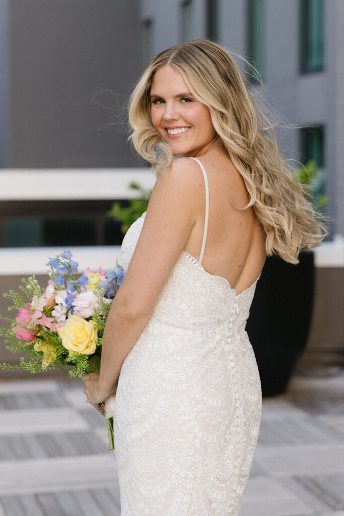 bride getting ready on her wedding day