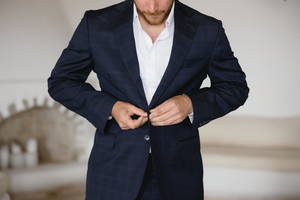 groom getting ready for his wedding