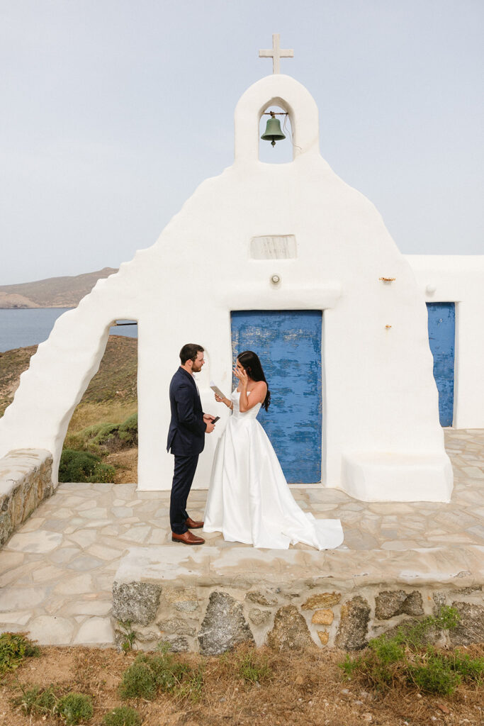 a destination wedding in mykonos