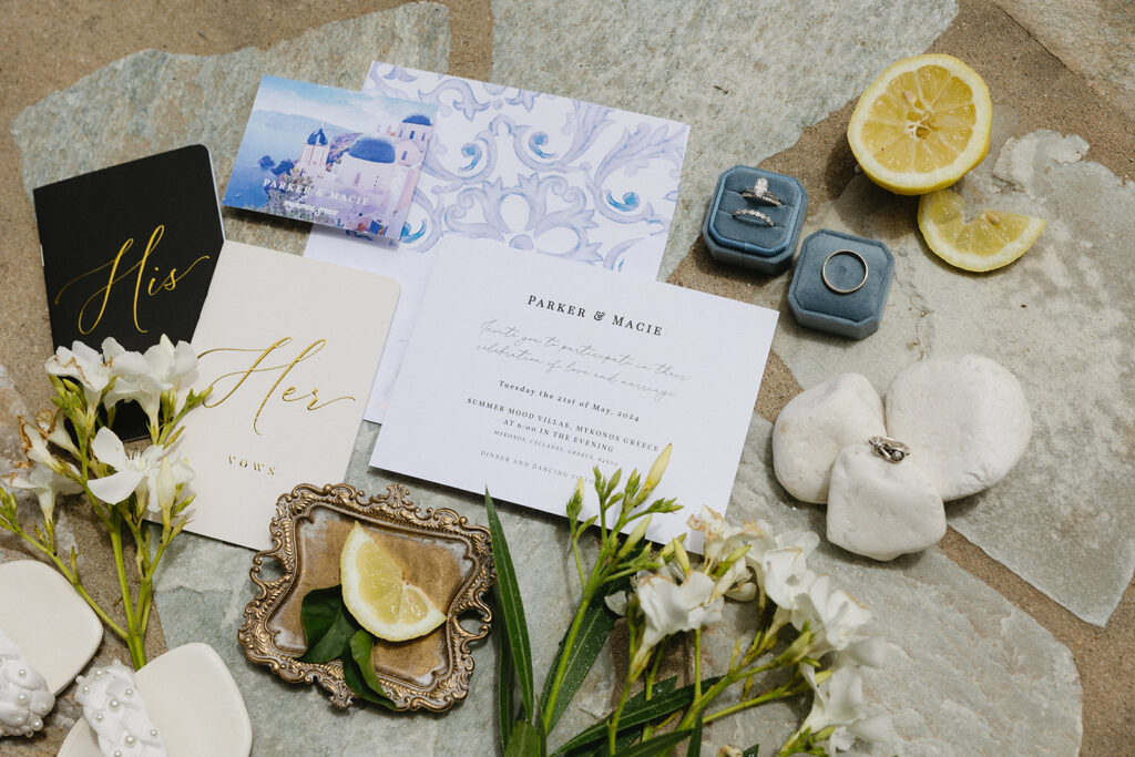 details for a destination wedding in greece
