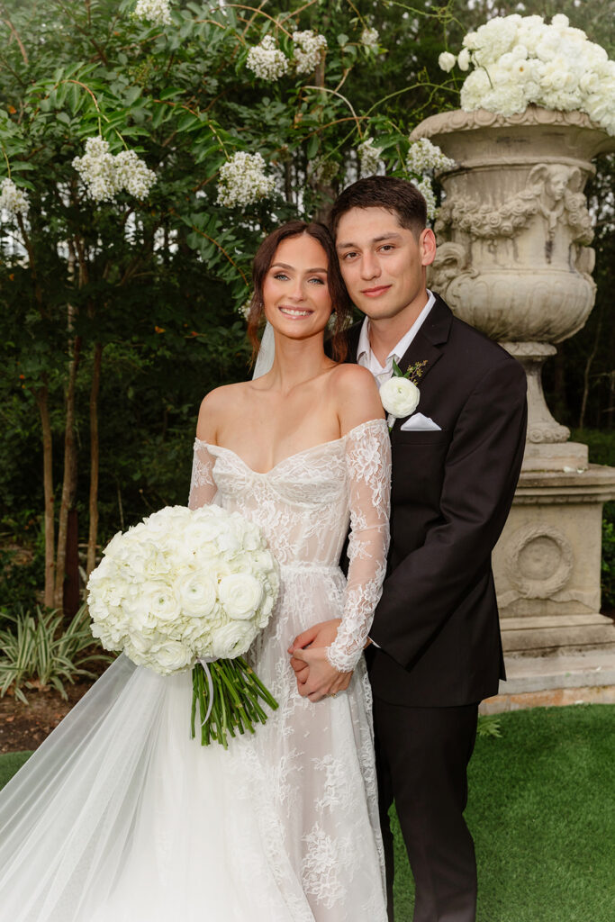 couple taking wedding photos in houston
