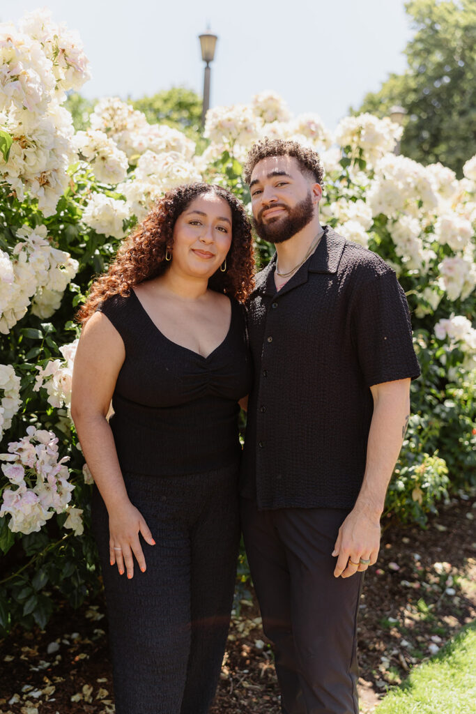 a rose garden couples photoshoot
