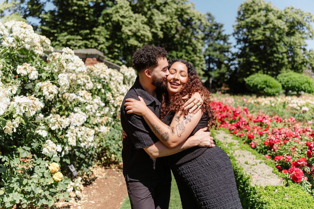 a rose garden couples photoshoot
