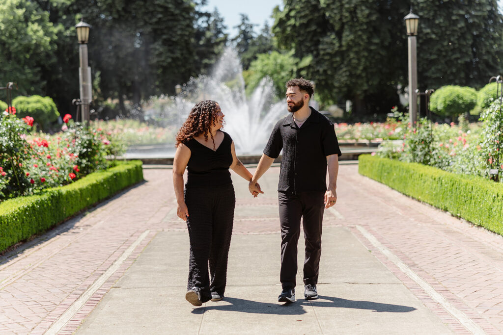 a rose garden couples photoshoot
