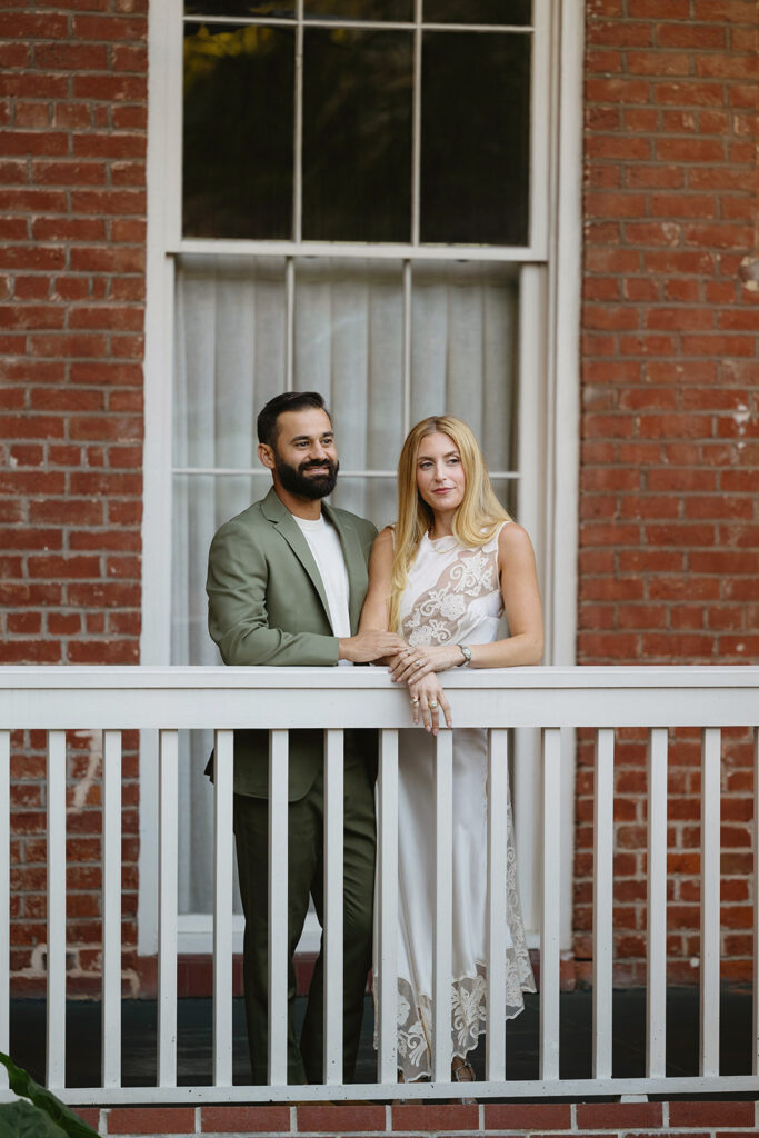 a couple taking pre wedding photos in new orleans
