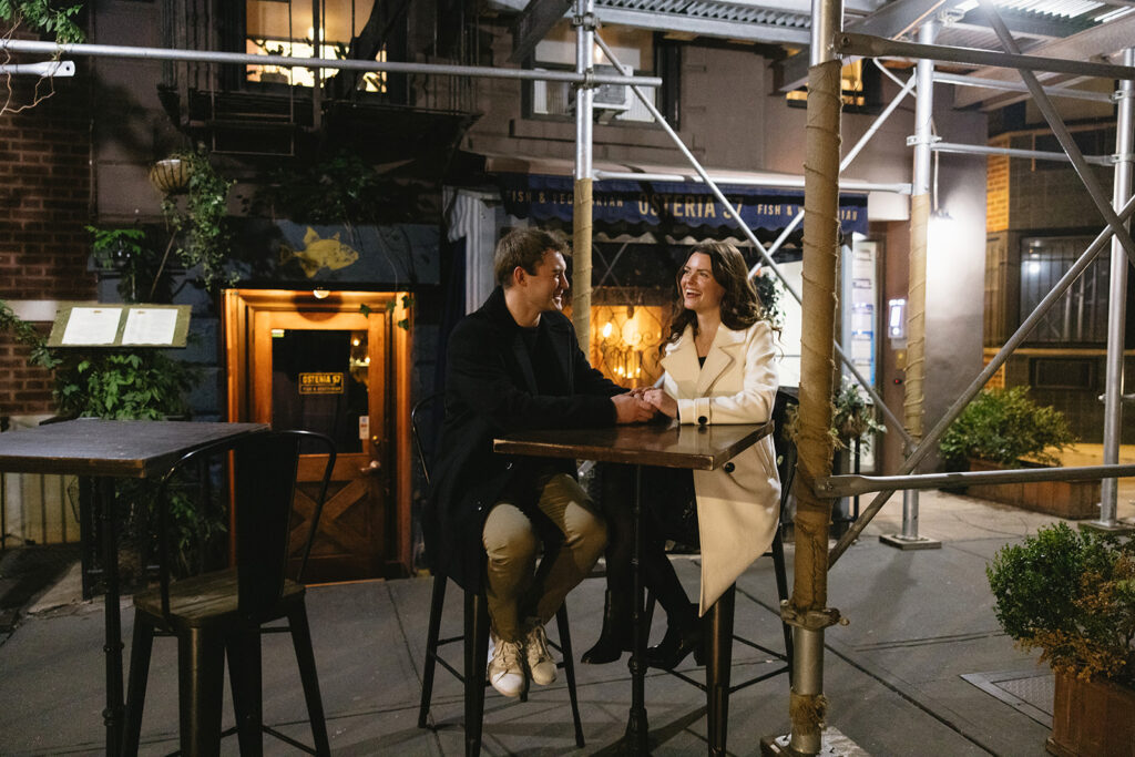 Capturing a sweet and spontaneous moment between a newly engaged couple during their photo session in NYC.
