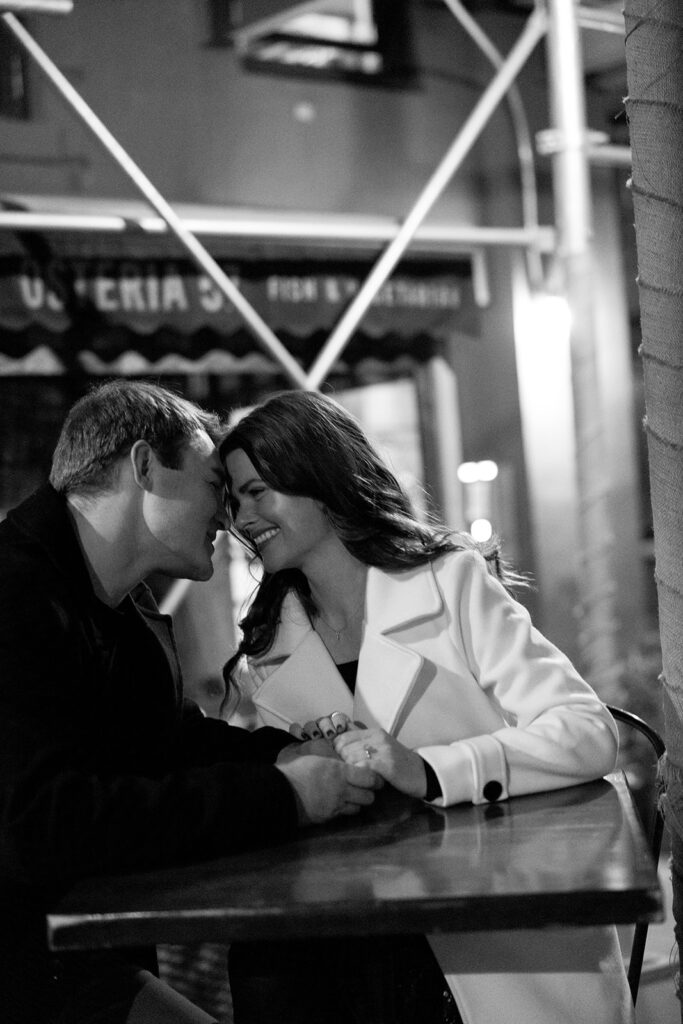 Capturing a sweet and spontaneous moment between a newly engaged couple during their photo session in NYC.