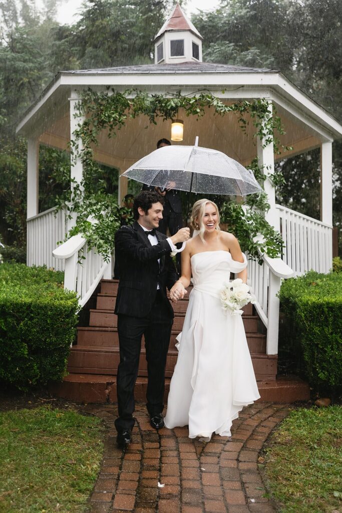 A beautiful wedding day in the rain, featuring genuine moments and documentary-style photography in Houston.