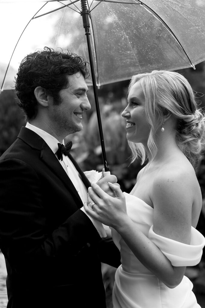 A beautiful wedding day in the rain, featuring genuine moments and documentary-style photography in Houston.