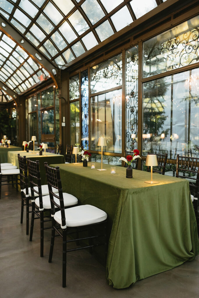 a fashion forward wedding reception at bryan museum

