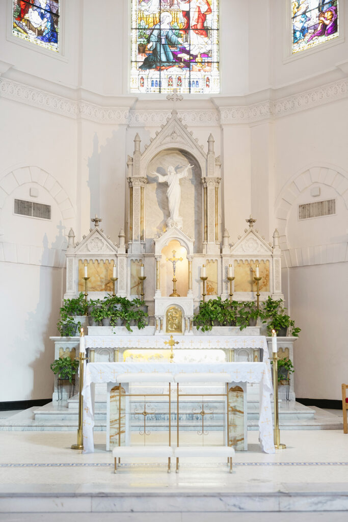 a gorgeous wedding ceremony at a church
