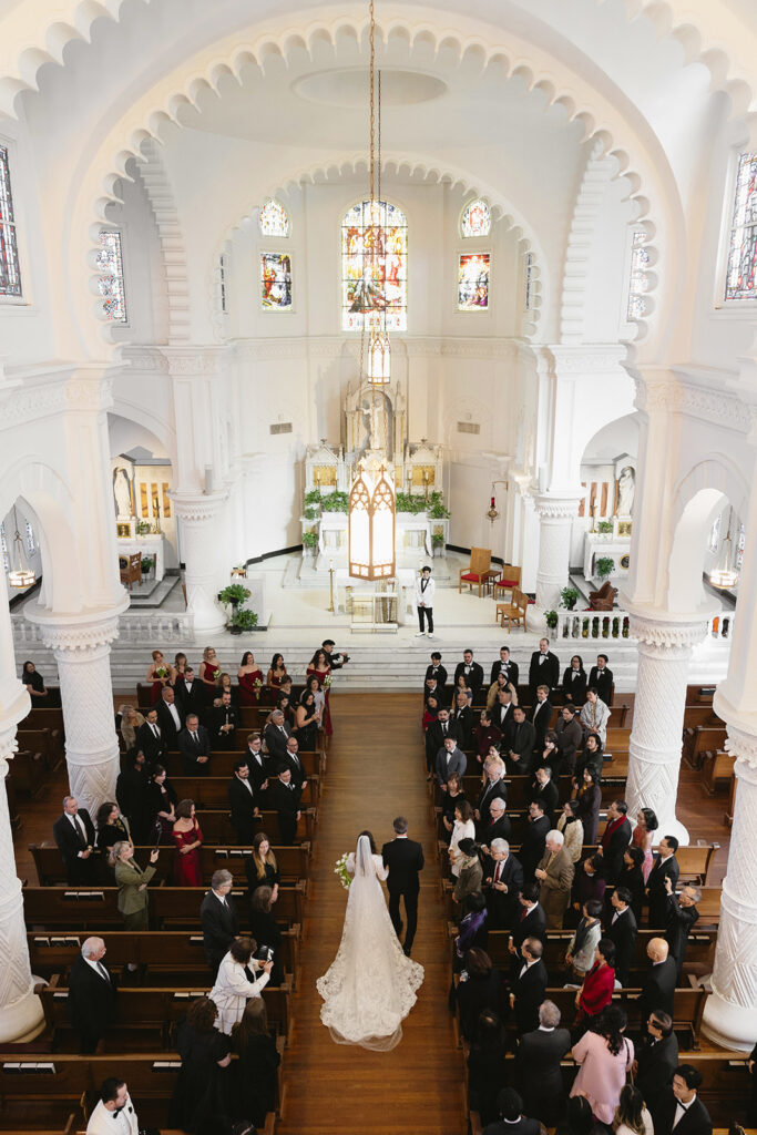 a gorgeous wedding ceremony at a church
