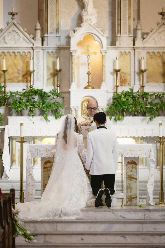 a gorgeous wedding ceremony at a church
