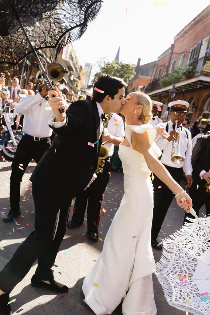 Bride and groom on their wedding day
