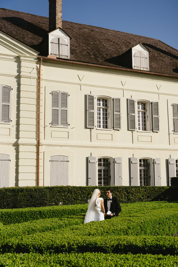 Bride and groom on their wedding day
