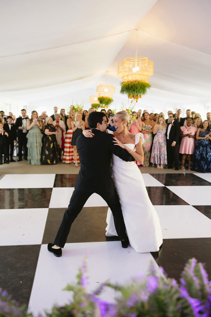 Bride and groom on their wedding day
