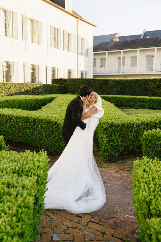 Bride and groom on their wedding day