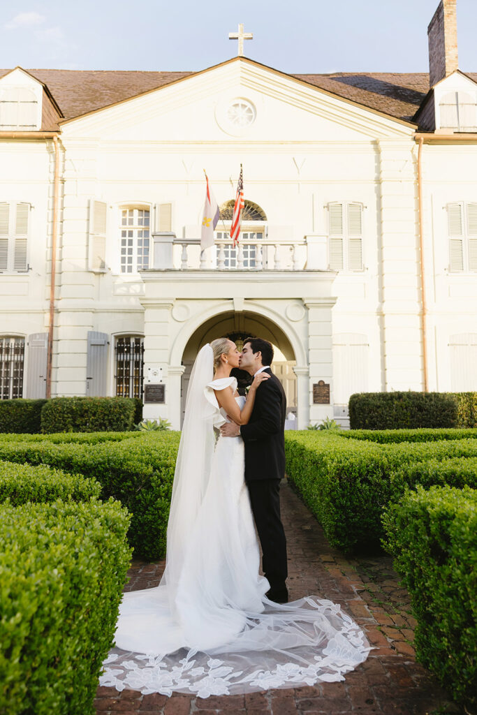 Bride and groom on their wedding day
