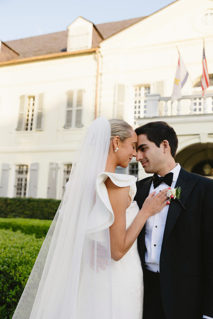 Bride and groom on their wedding day

