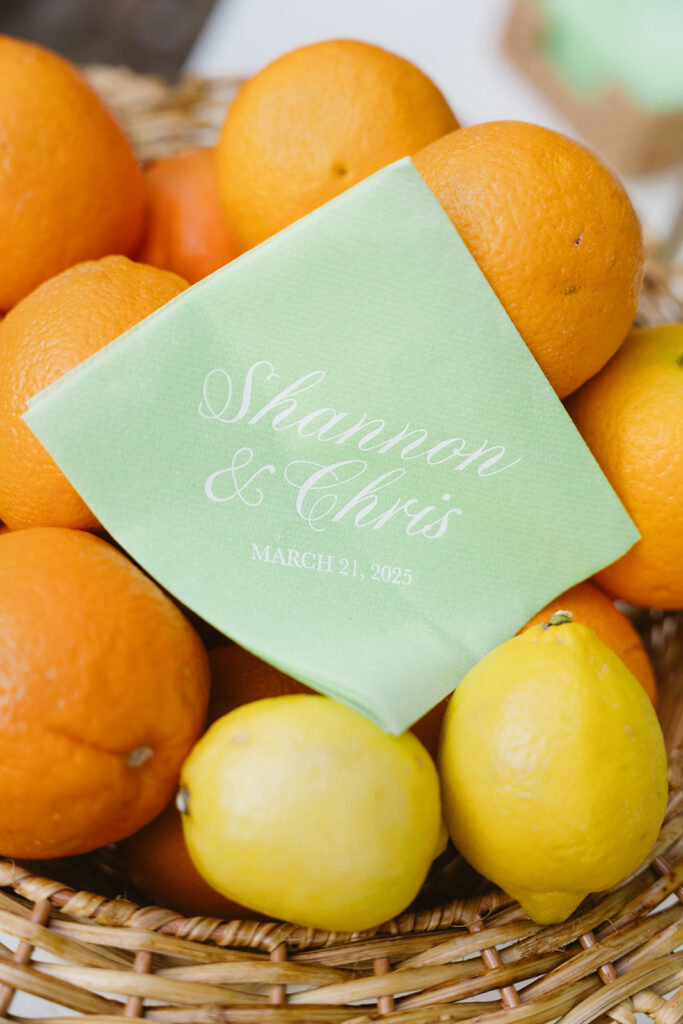 Spring wedding reception details