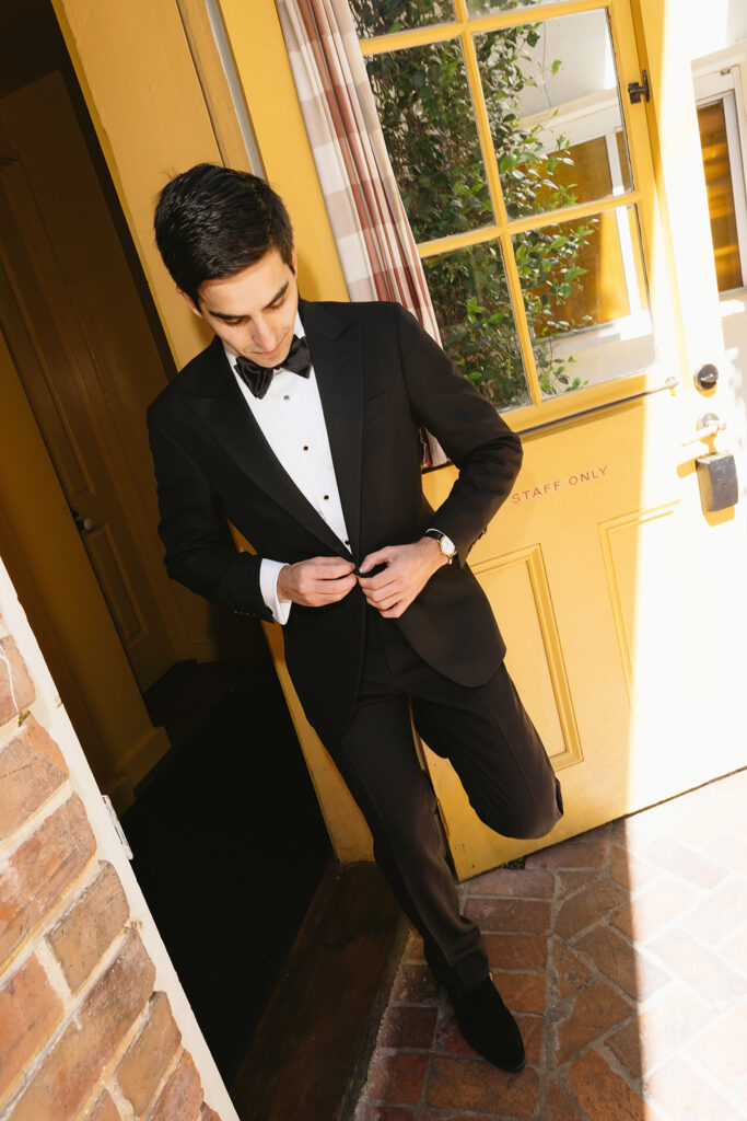 Groom getting ready for his wedding day