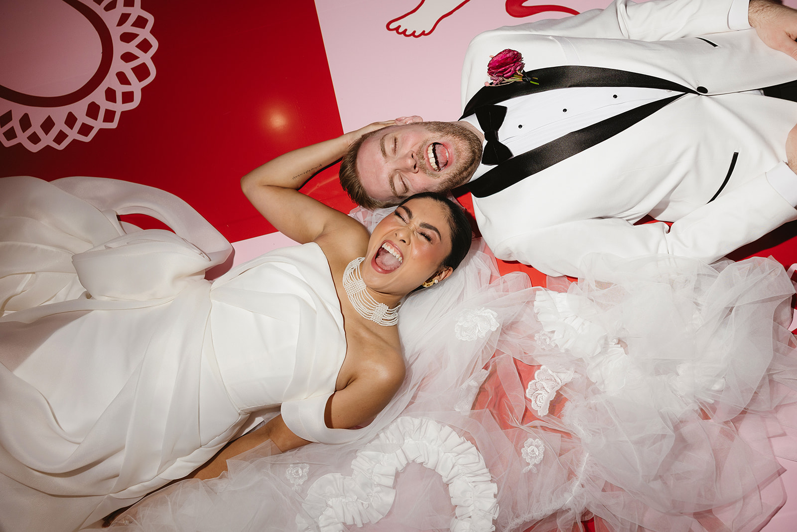 Bride and groom sharing a quiet moment on their wedding day