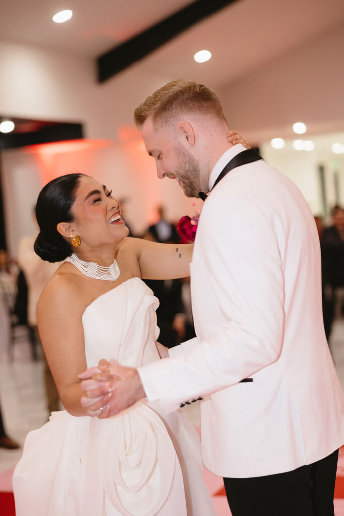 Bride and groom sharing a quiet moment 