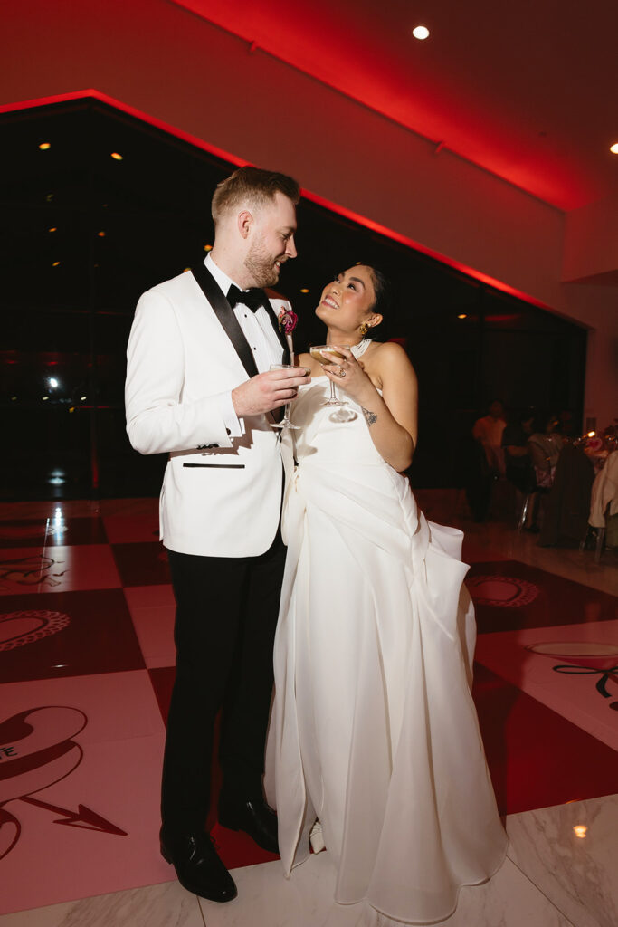 Bride and groom sharing a quiet moment 