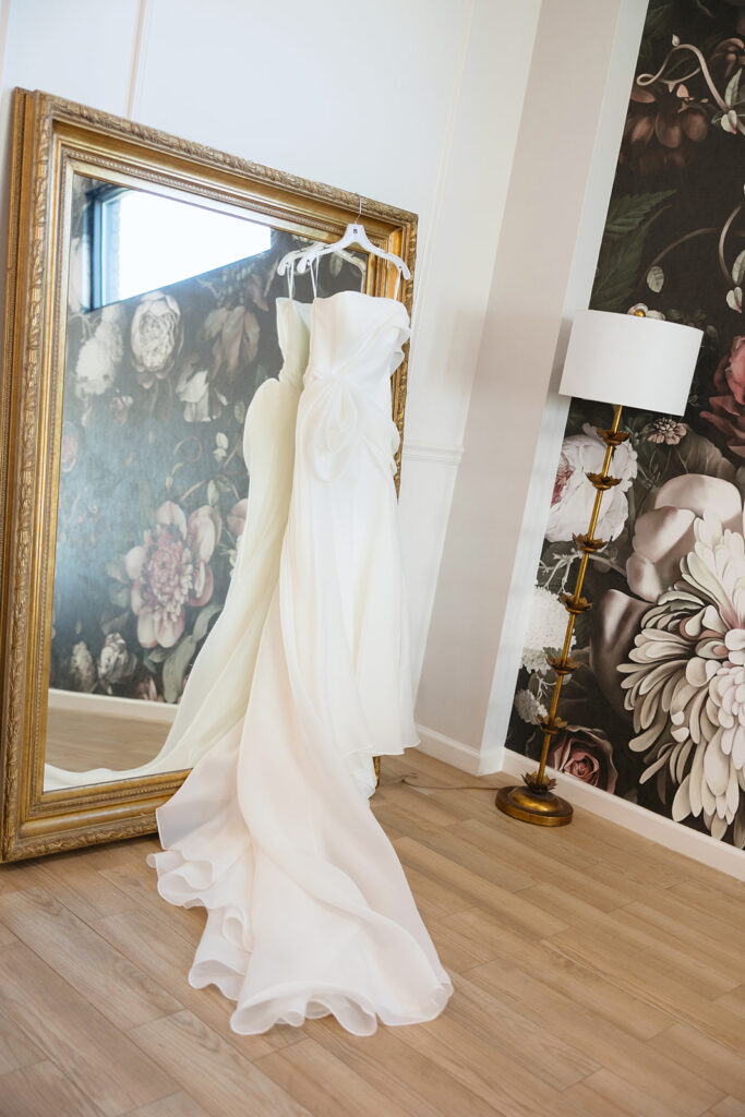 Valentines day wedding details including florals and stationery

