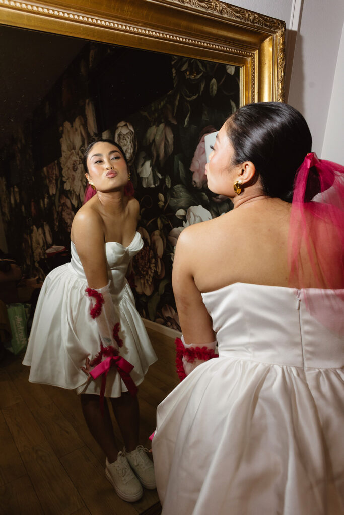 Bride and groom sharing a quiet moment 