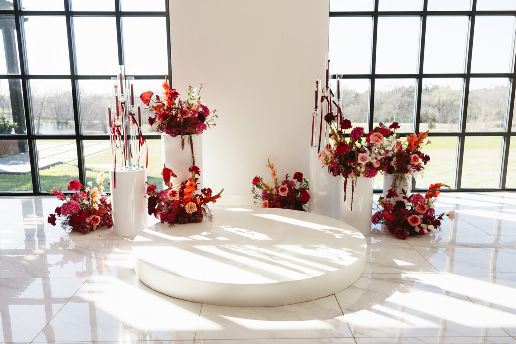 Colorful wedding ceremony setup at The Homestead in Texas
