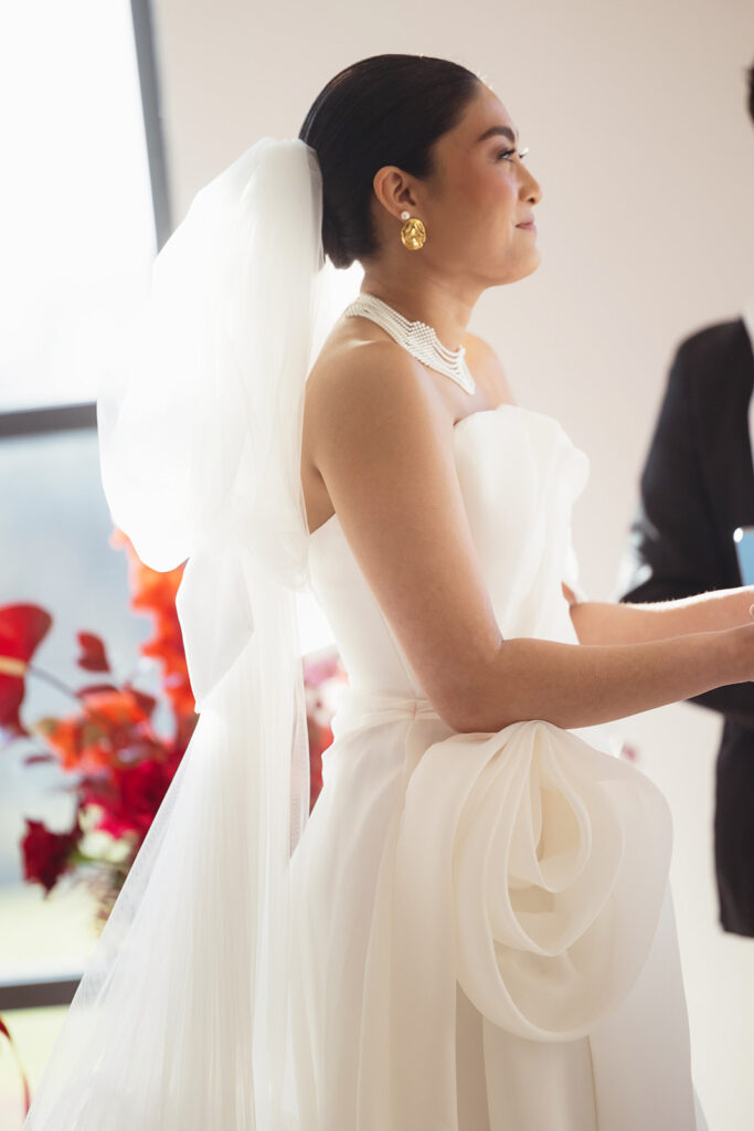 Bride and groom sharing a quiet moment 